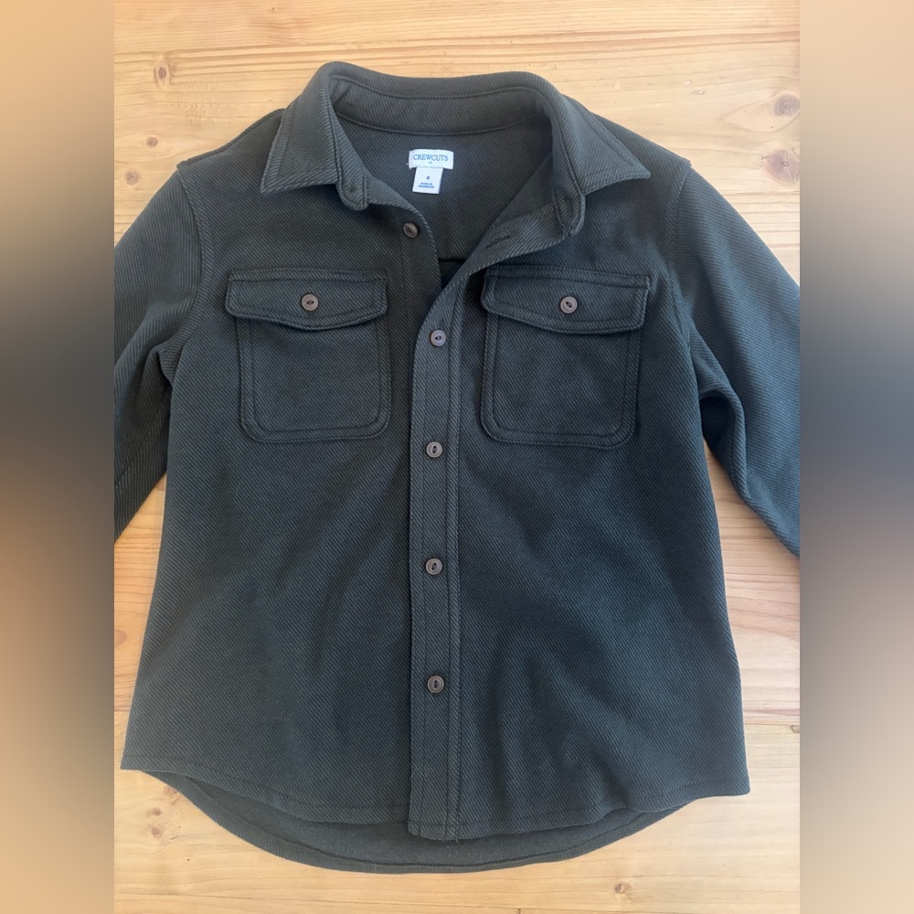 Crewcuts Boys 8 Twill shirt jacket top rated cozy layer SOFT EXCELLENT CONDITION